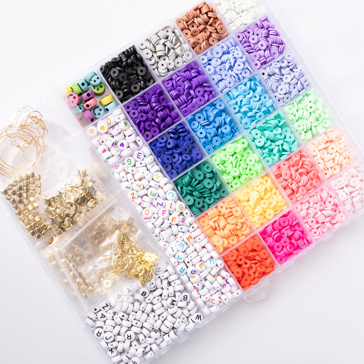 Multicolor Alphabets, Heishi, And Happy Faces Letter Bead, Charms, And Findings Mega Diy Jewelry Kit