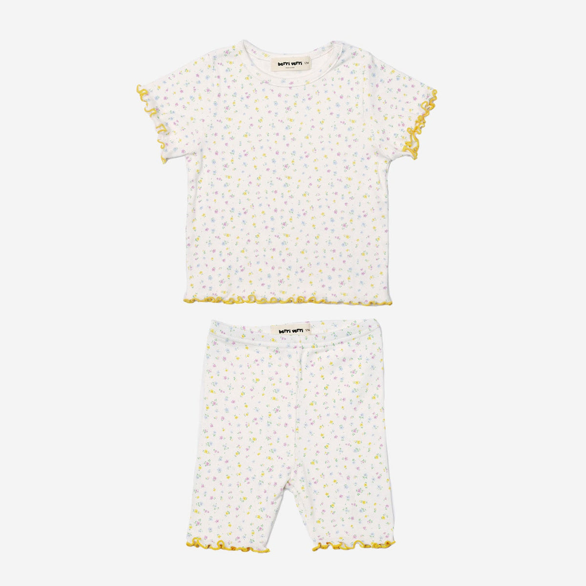 Berry Cotton Pj Set - Yellow Floral
