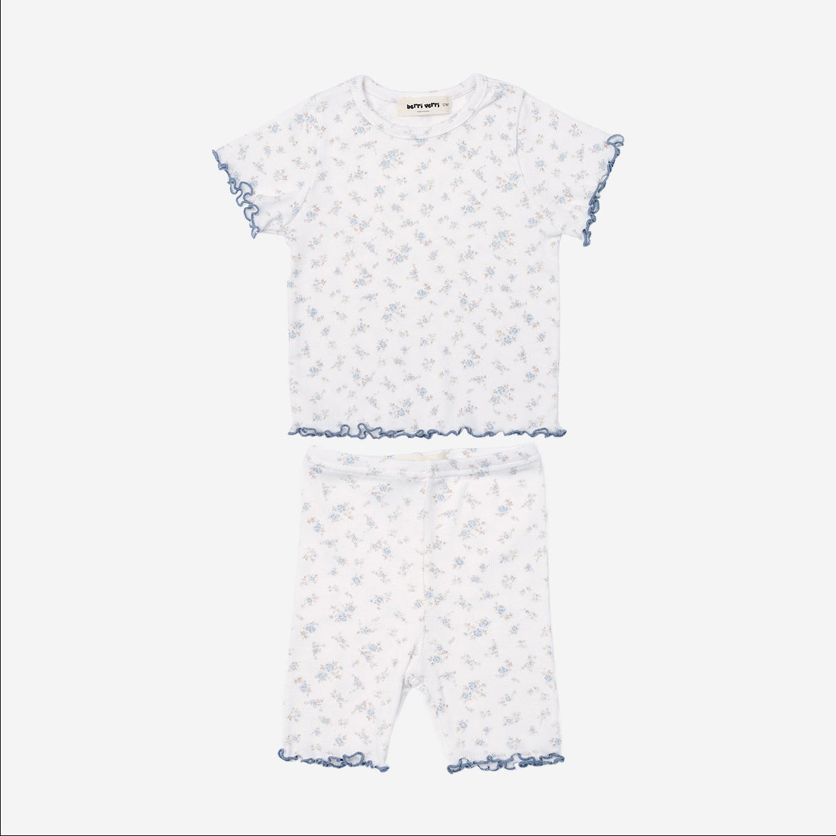 Berry Cotton Pj Set Blue Floral