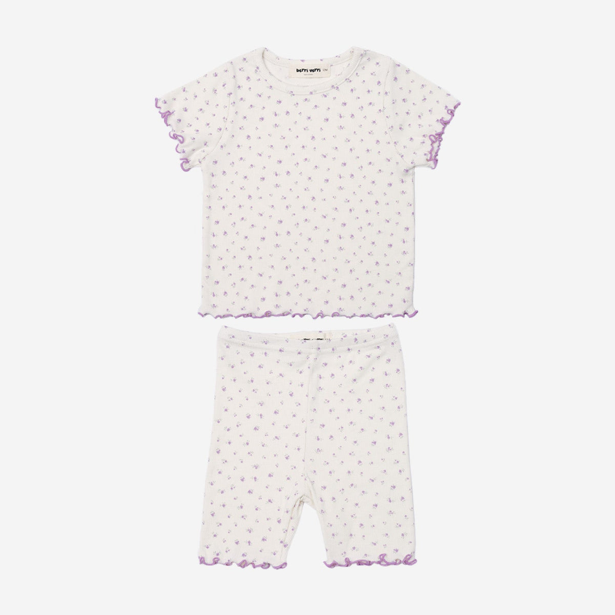 Berry Cotton Pj Set - Purple Floral