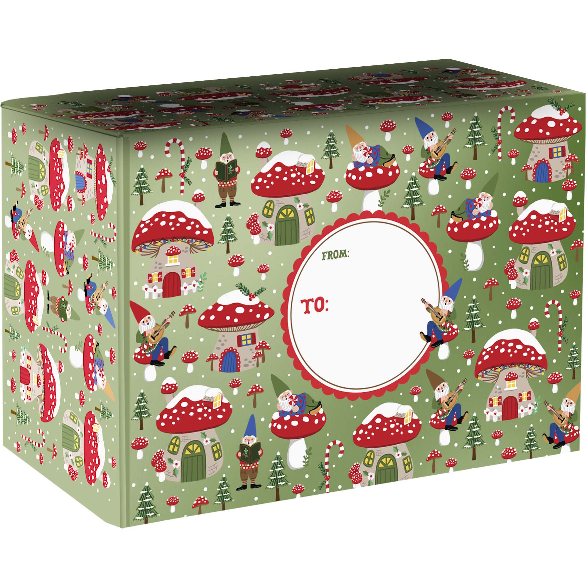 Holiday Gnomes Medium Christmas Printed Gift Mailing Boxes
