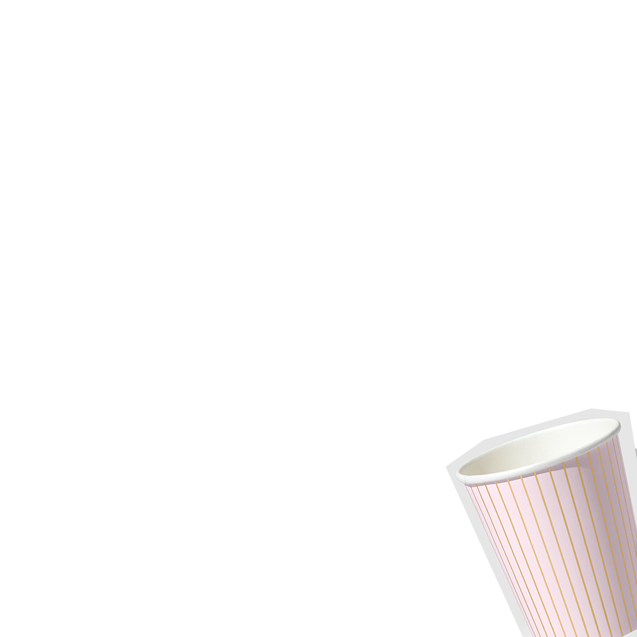 Pale Pink Pinstripe Cups (10 Per Pack)