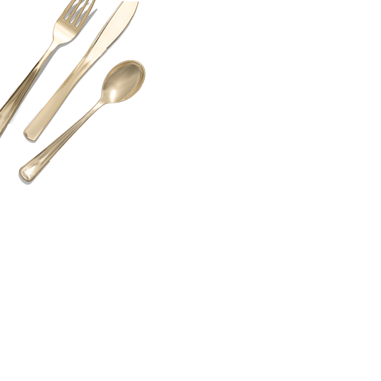 Metallic Gold Cutlery (30 Per Pack)