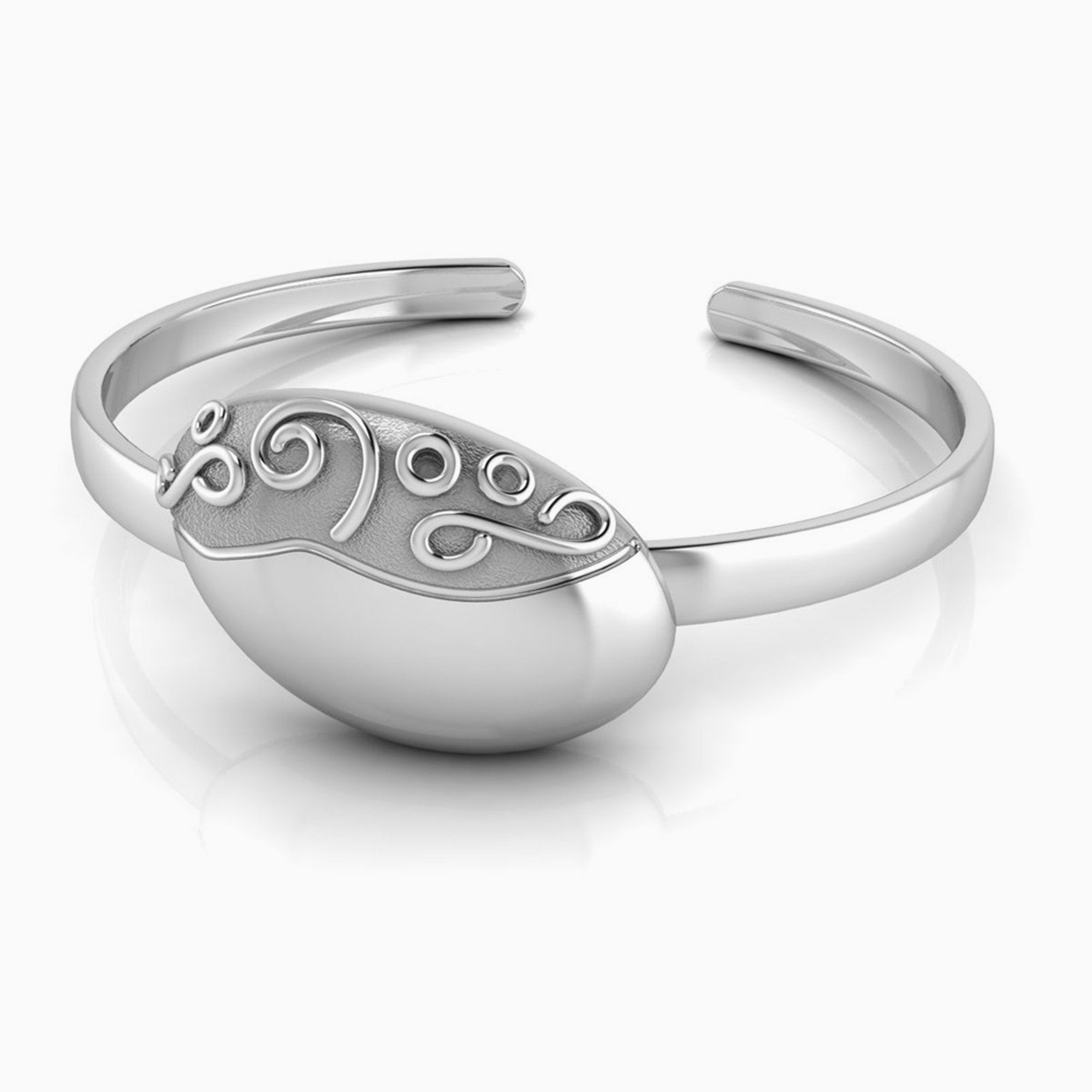 Sterling Silver Baby Floral Id Bracelet Bangle By Krysaliis