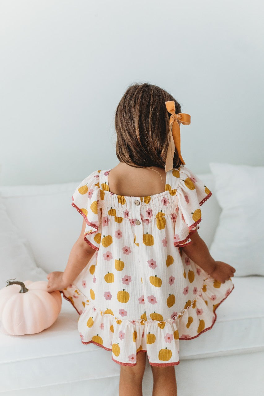 Nora Dress - Petal Patch Pumpkin