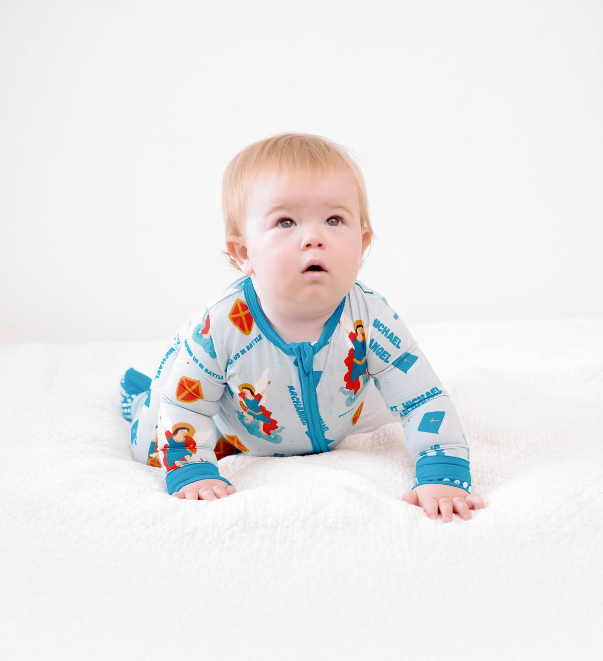 St Michael The Archangel Footie Baby Pajamas