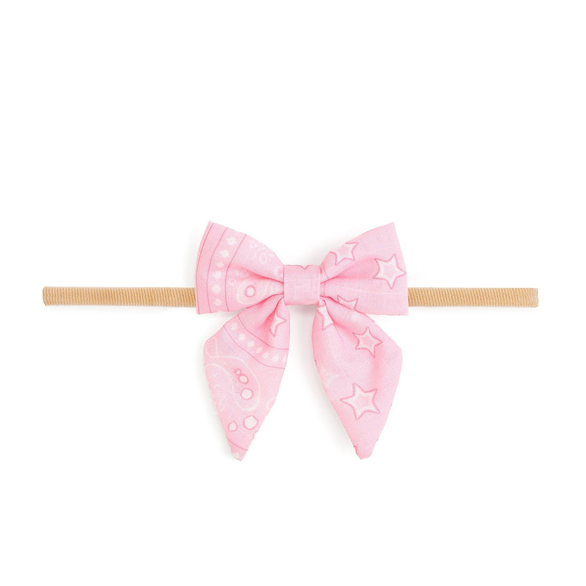 Pink Bandana Western Bow Baby Headband
