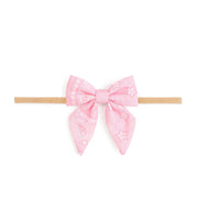 Pink Bandana Western Bow Baby Headband