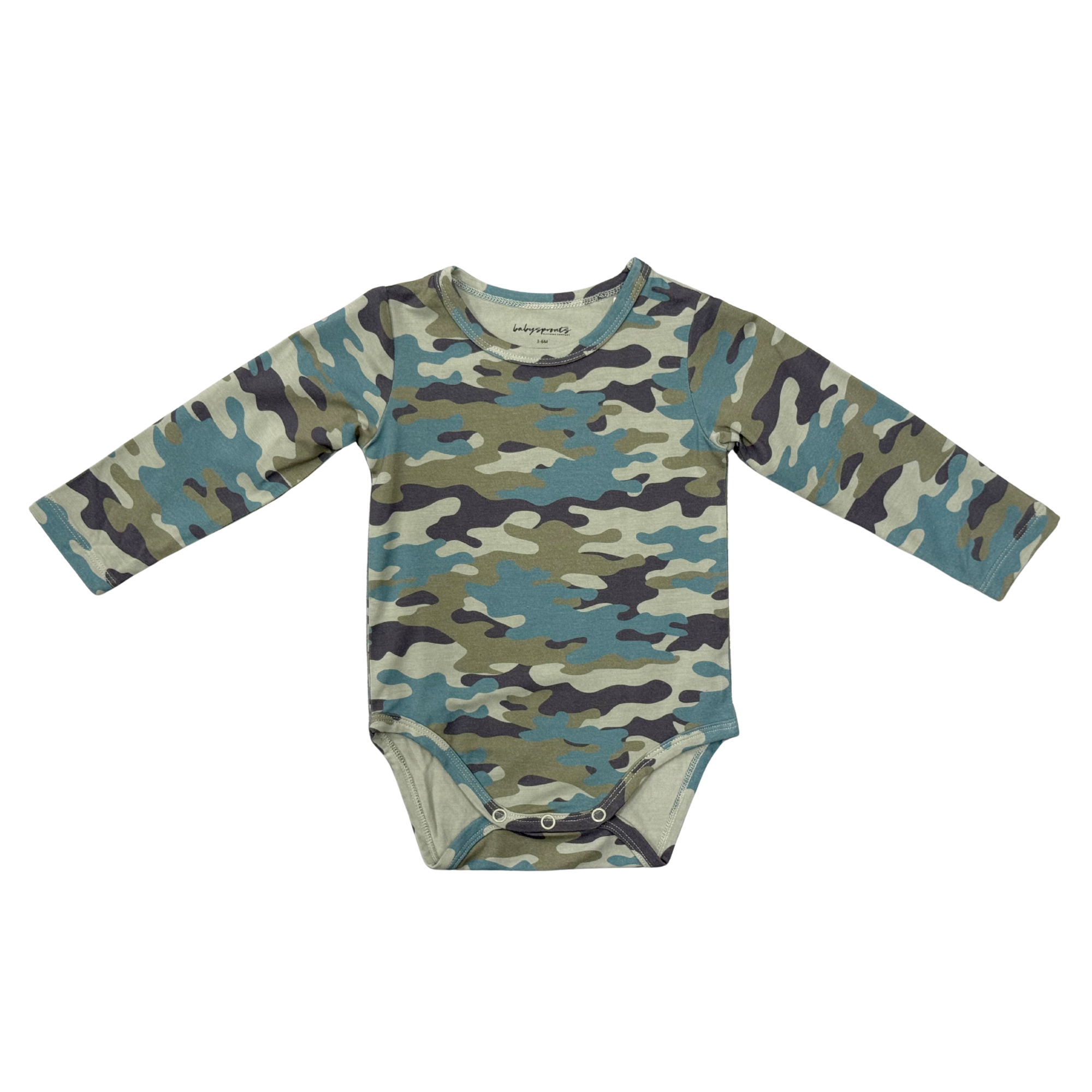 Baby Boy Long Sleeve Bodysuit In Camouflage