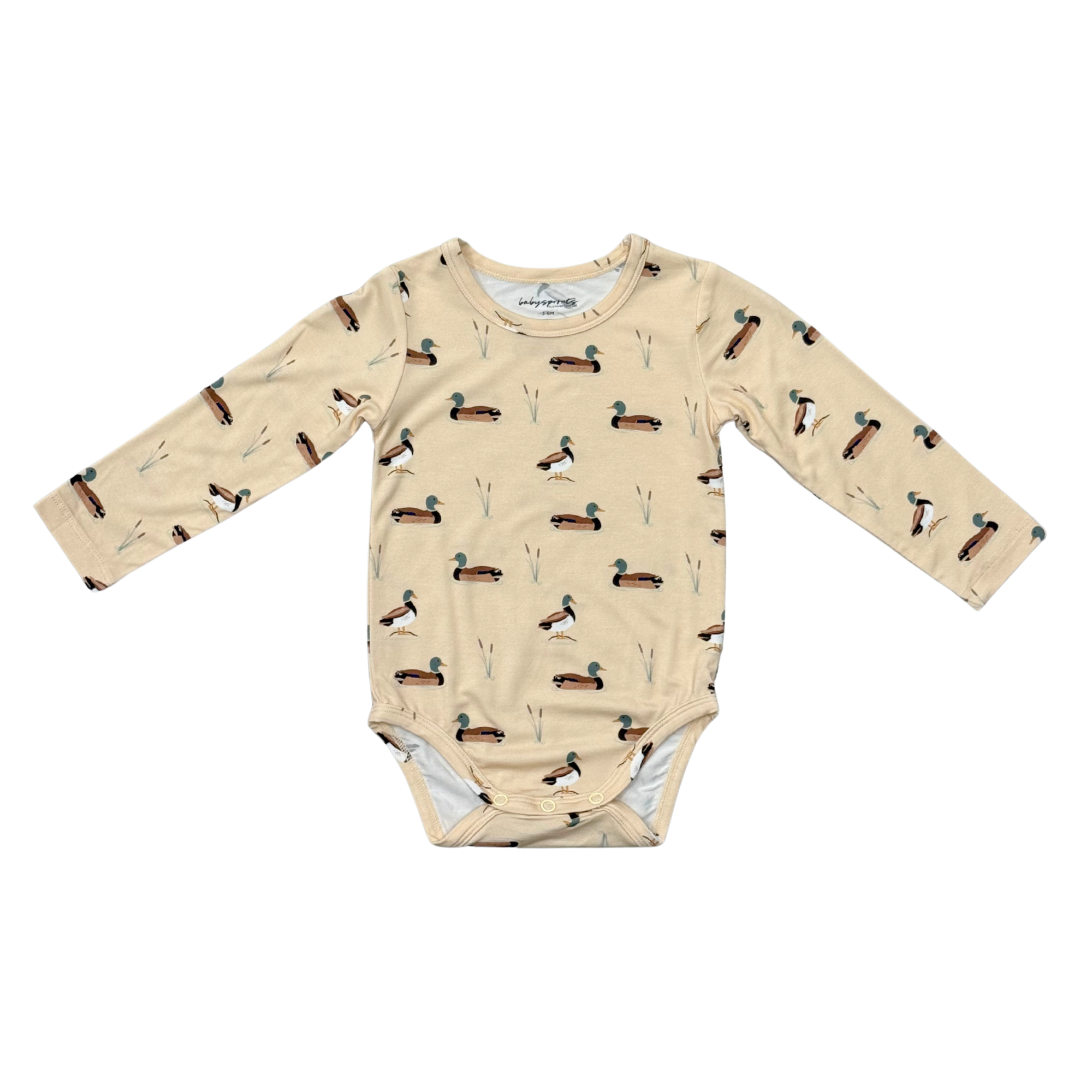 Baby Boy Long Sleeve Bodysuit In Mallard Ducks