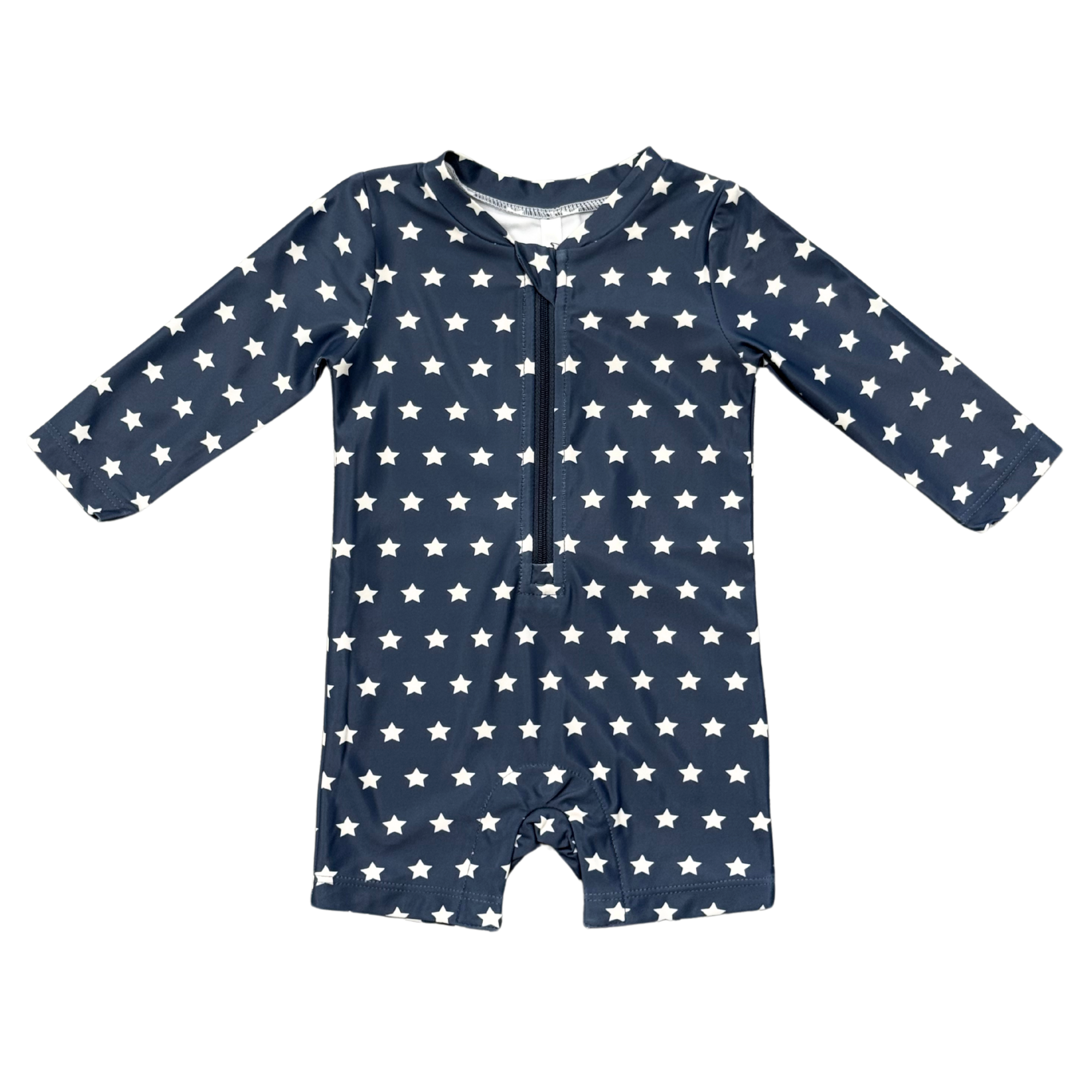 Baby Boy One-piece Rash Guard Swimsuit In American Stars