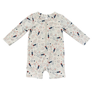 Baby Boy One-piece Rash Guard Swimsuit In Fireworks
