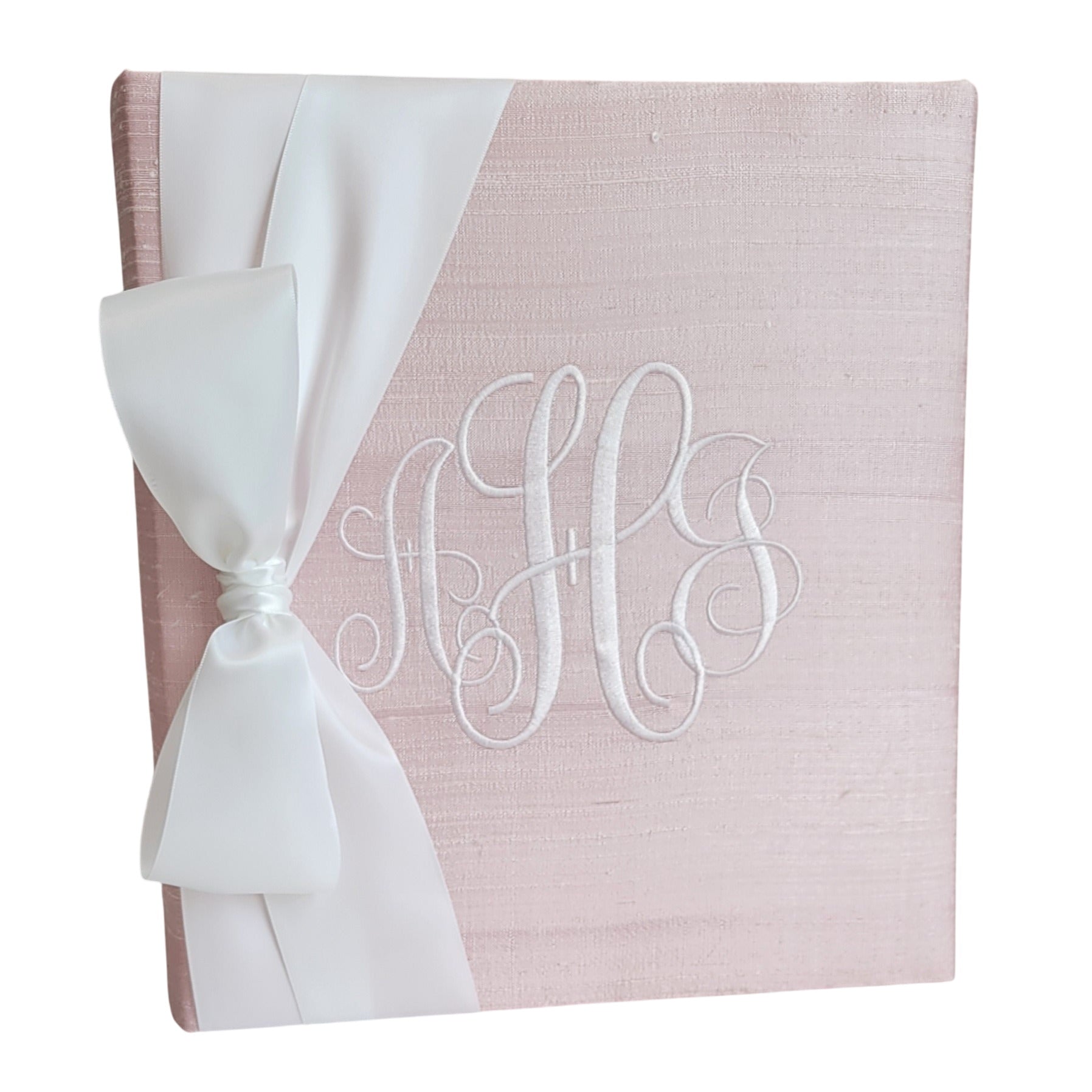Baby Memory Book - Pink Silk (w/ Satin Bow)