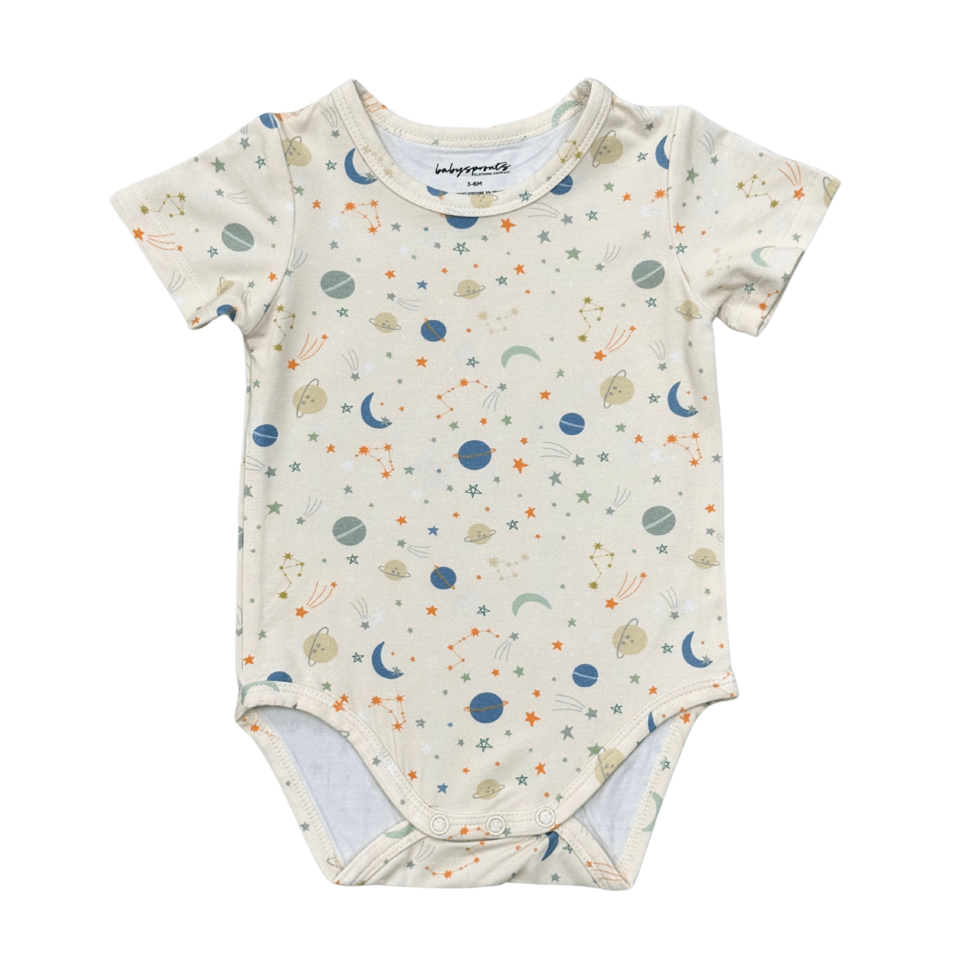 Baby Boy Short Sleeve Bodysuit In Planets