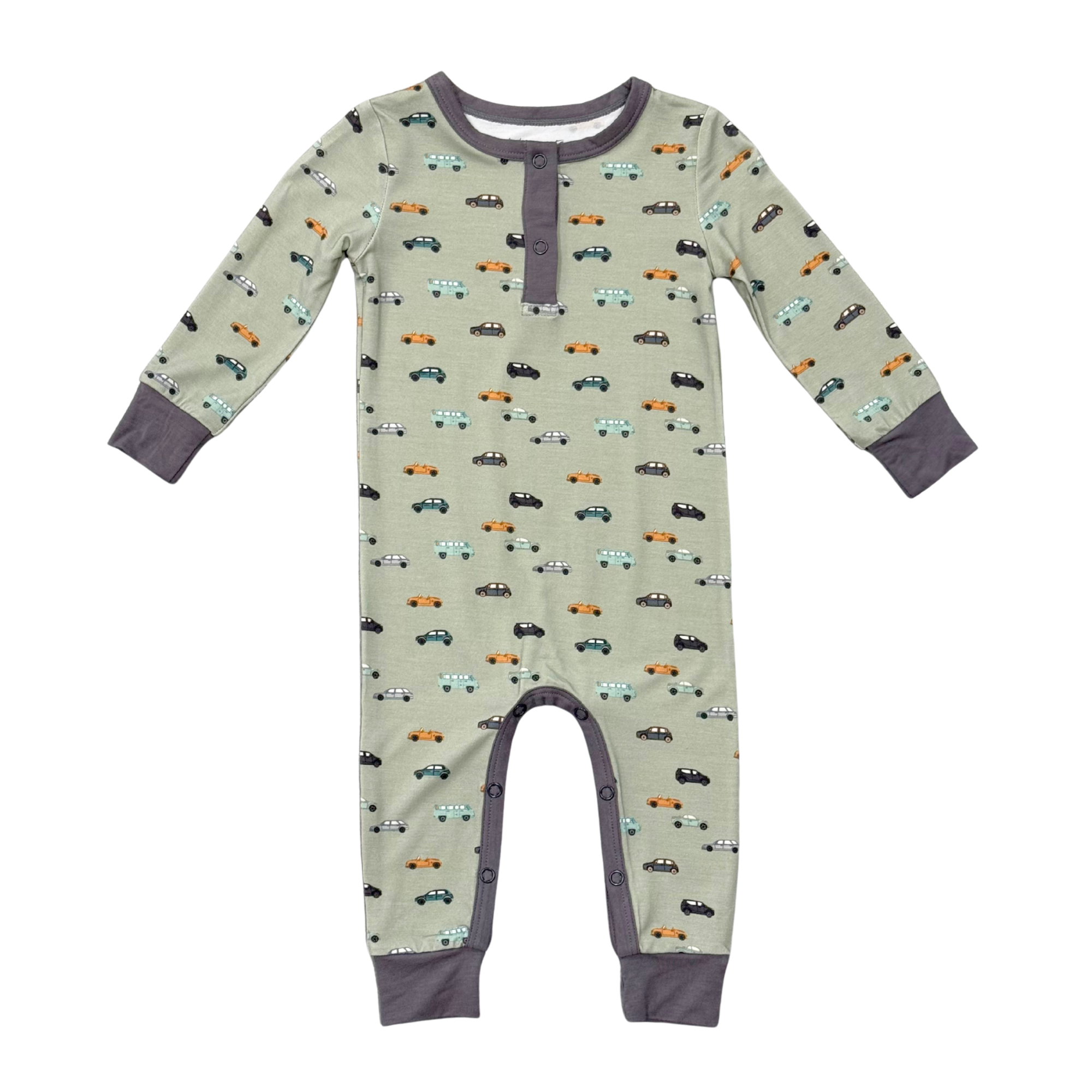 Baby Boy Snap Romper In Cars