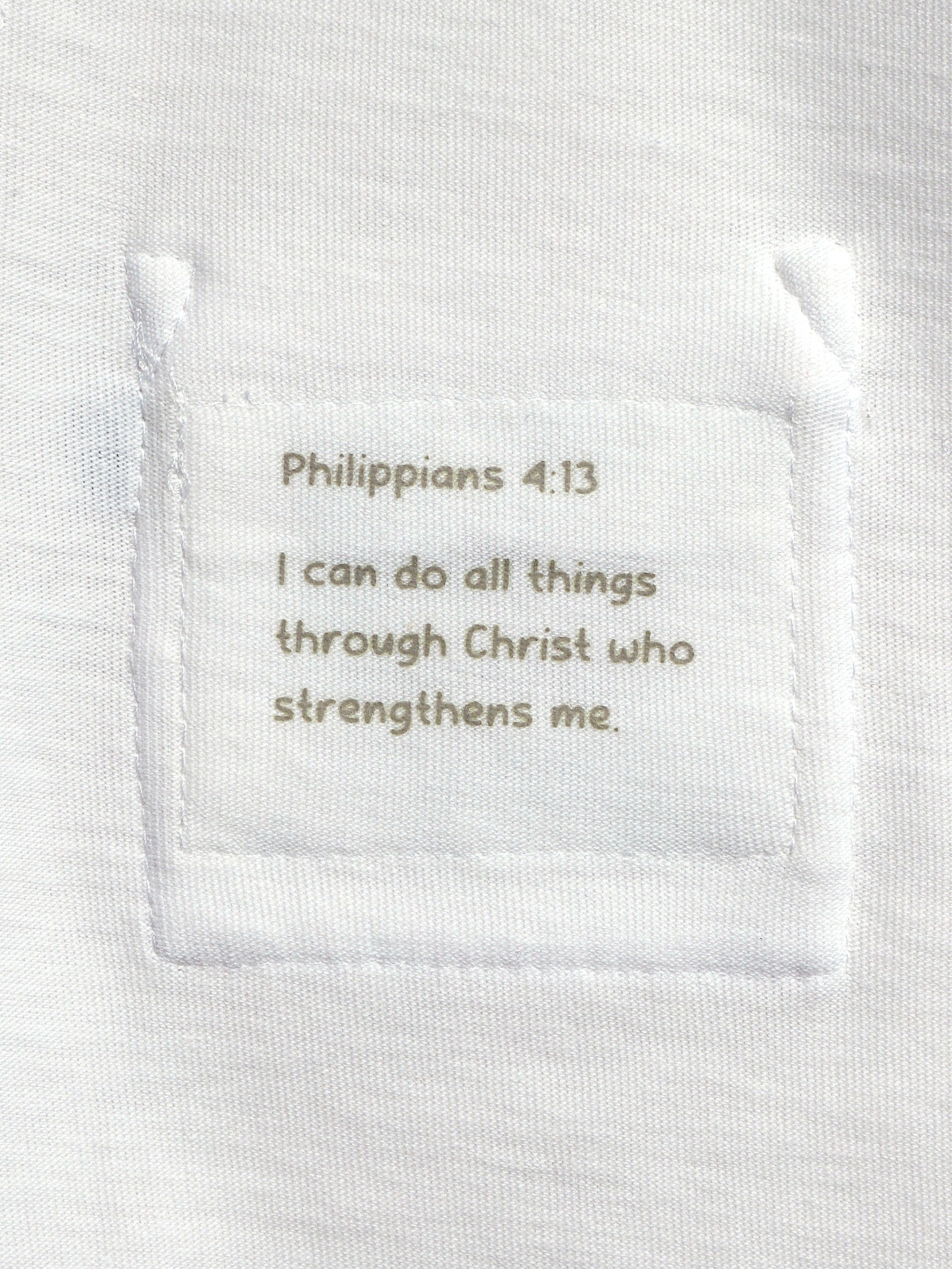 White Prayer Pocket Short Sleeve T-shirt Cotton