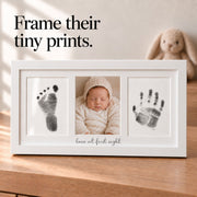 Baby Handprint And Footprint Keepsake Frame - 3-panel "love At First Sight" Design