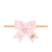 Golf Tee Embroidered Lace Bow Baby Headband