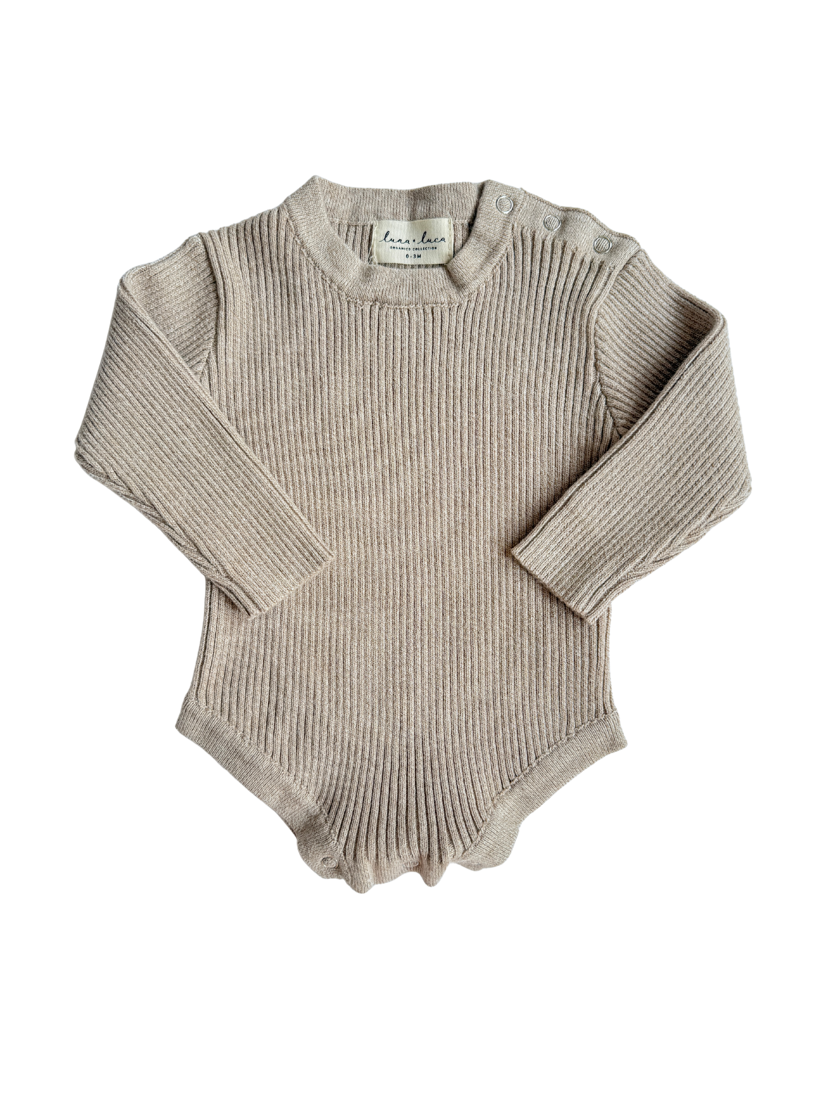 Baby Rib Bodysuit - Heather Beige