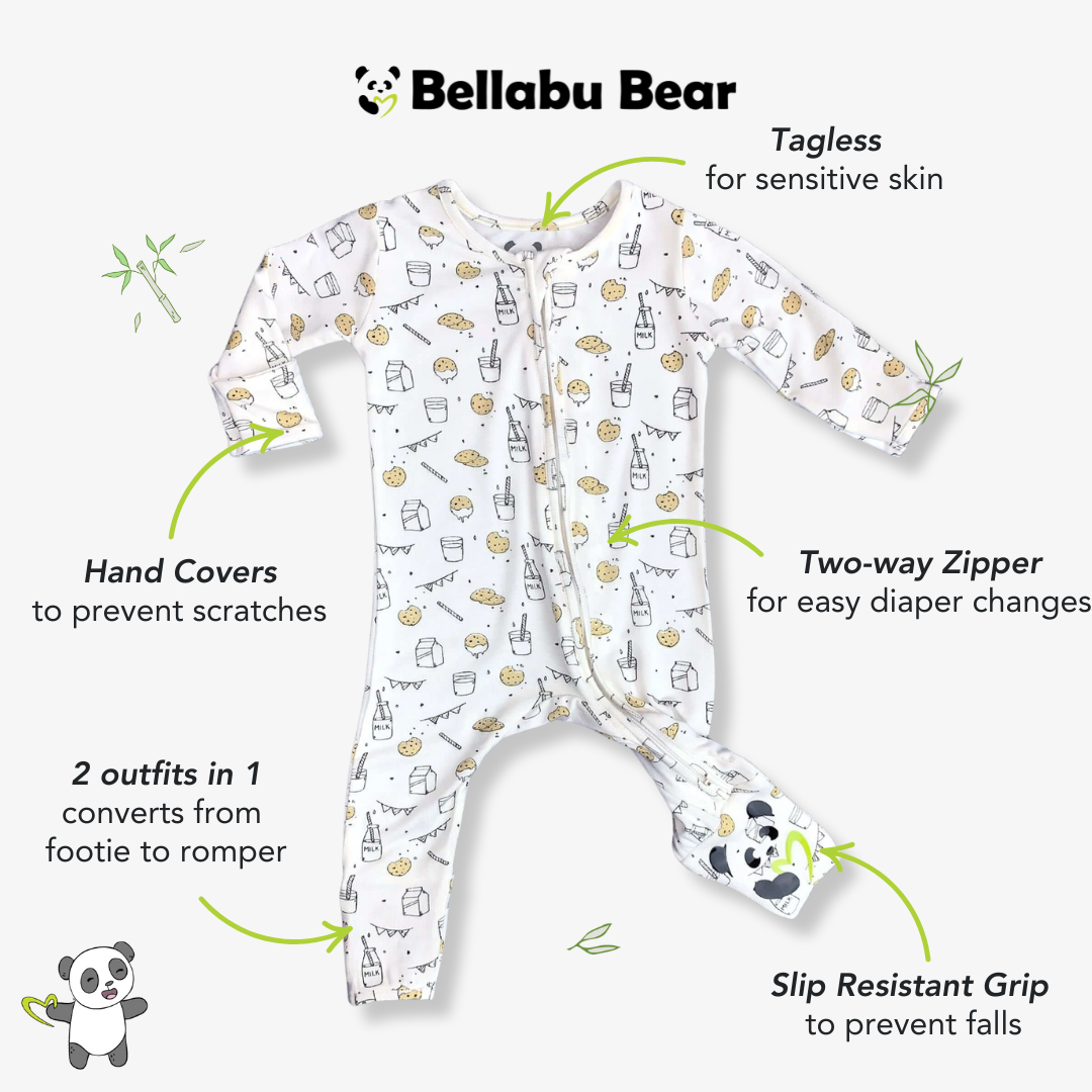 Milk And Cookies Original Bamboo Convertible Footie