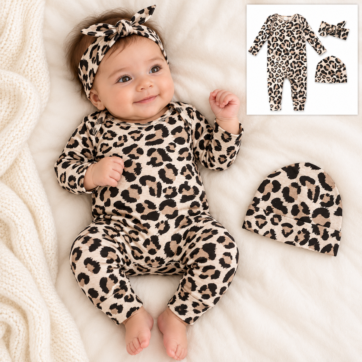 Leopard 3-pc Cotton Gift Set