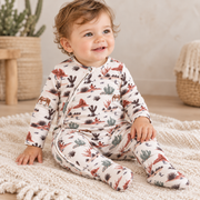 Baby Zipper Romper – Soft Bamboo Cactus Trails Pajamas