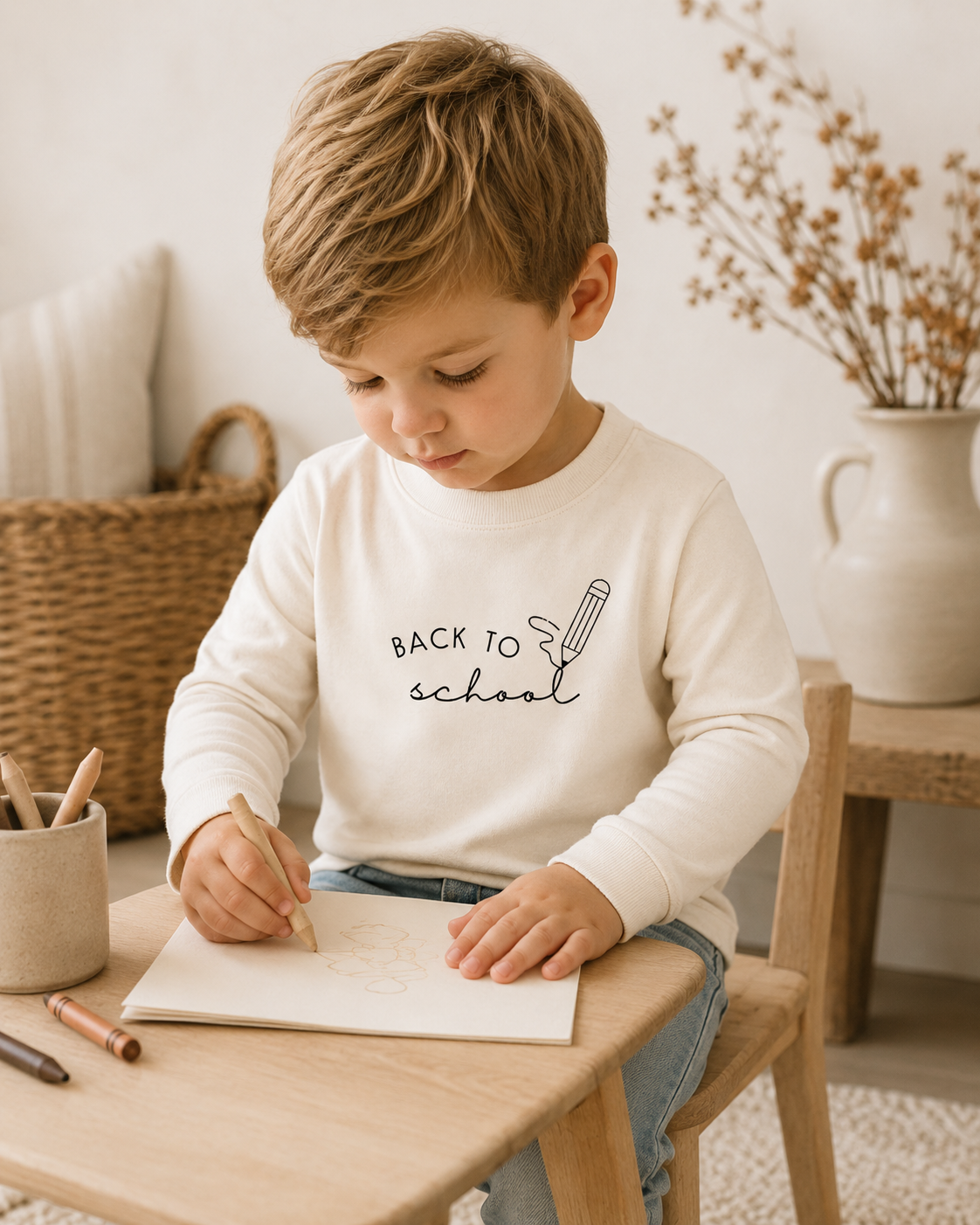 Back To School Organic Kids T-shirt Long Sleeve