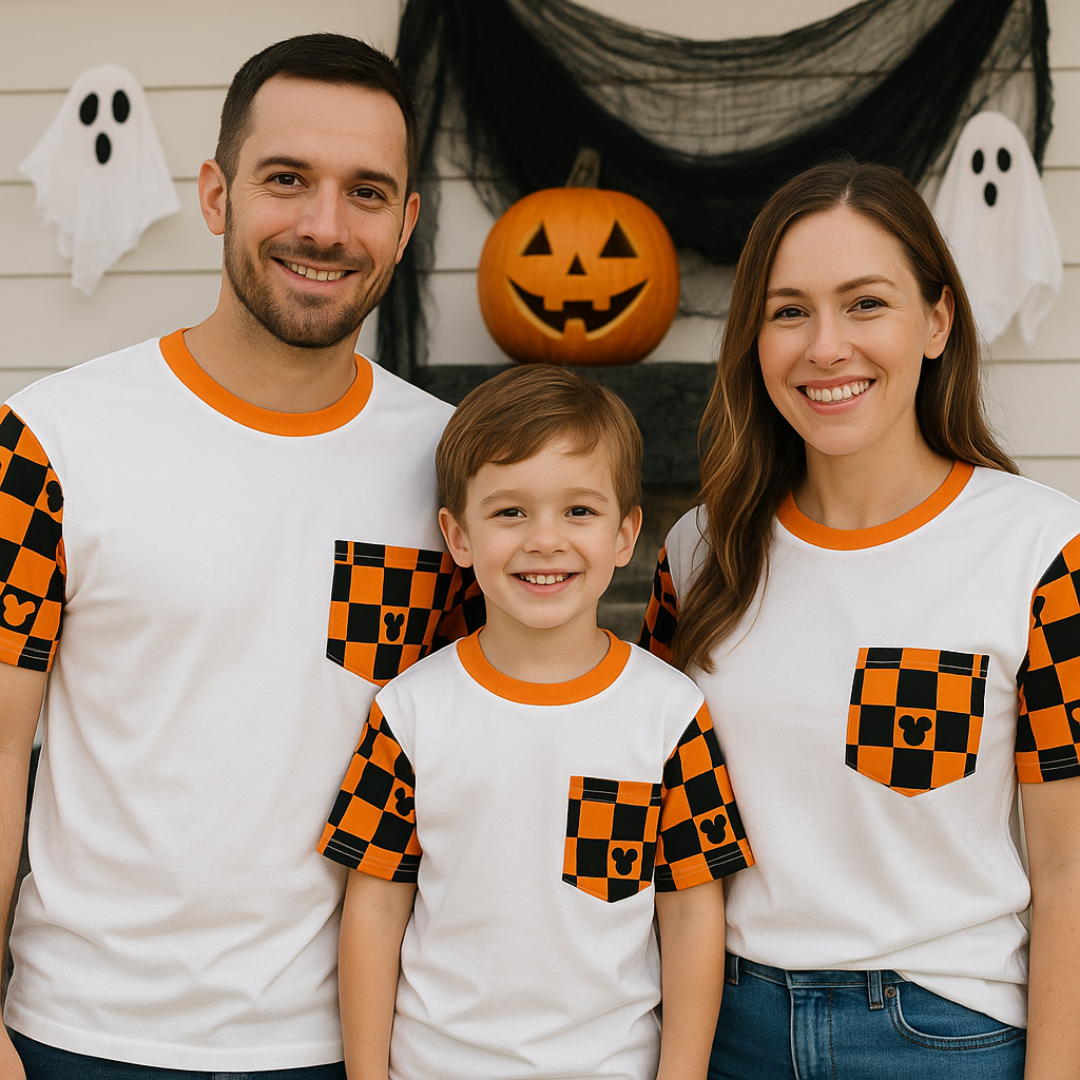 Spooky Checkered Pocket Toddler & Kids T Shirt