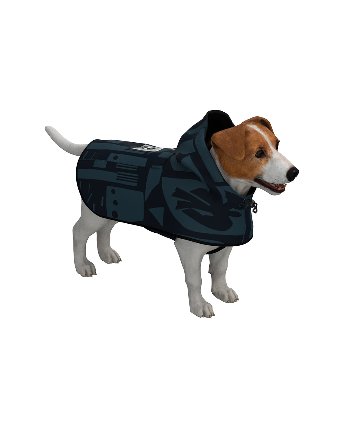 Dog Rain Poncho Back To Black Art Camo