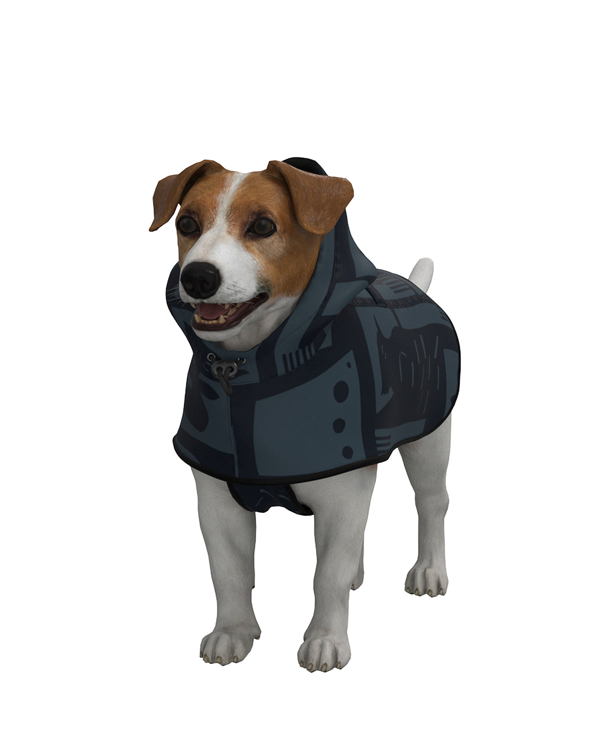 Dog Rain Poncho Back To Black Art Camo