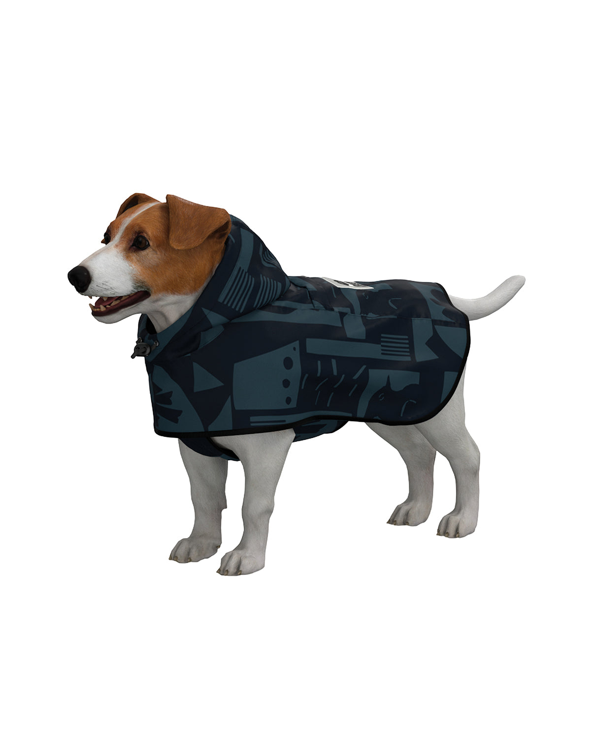 Dog Rain Poncho Back To Black Art Camo