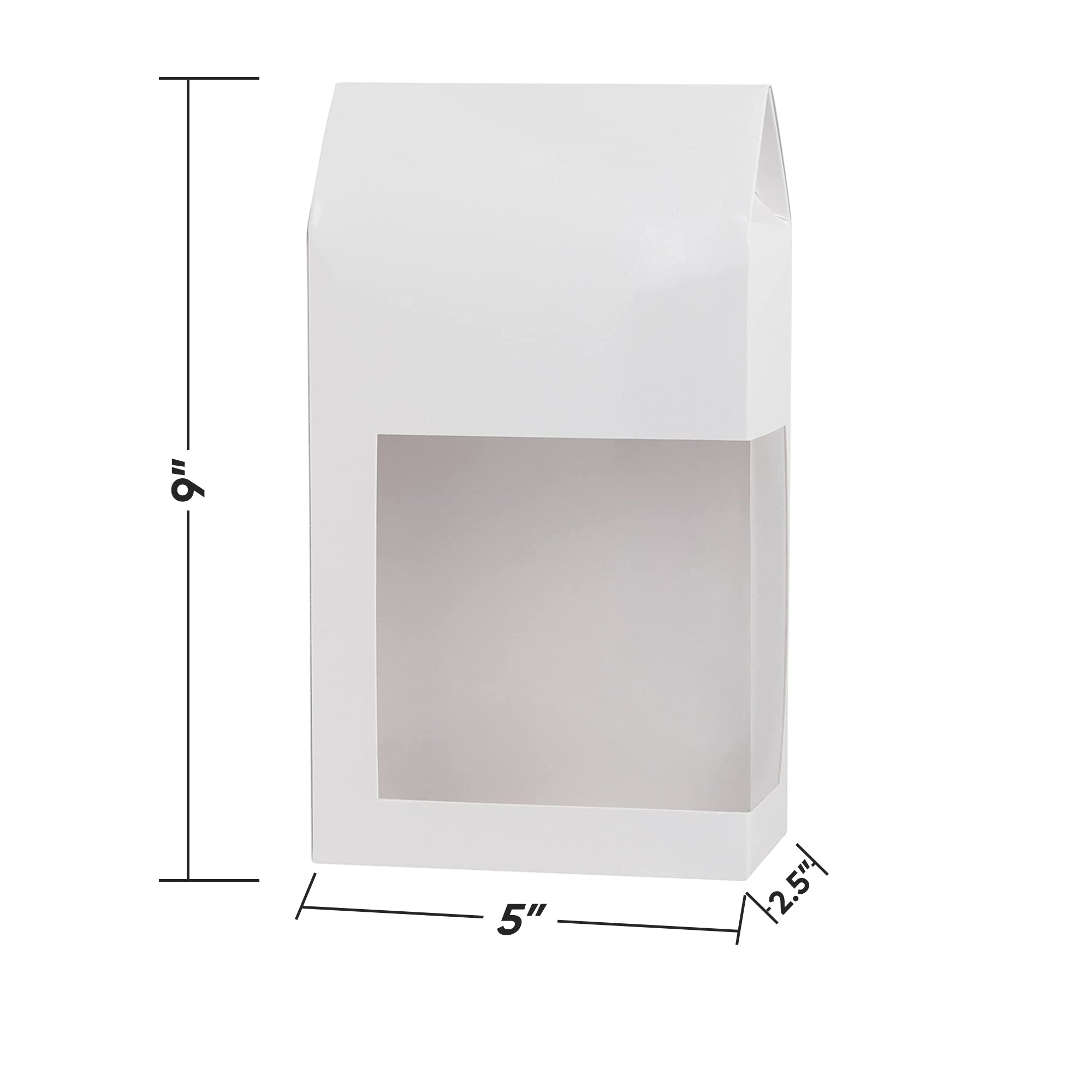 Tall Paper Boxes With Window White 9x5x2.5 Gift Boxes 16 Pack