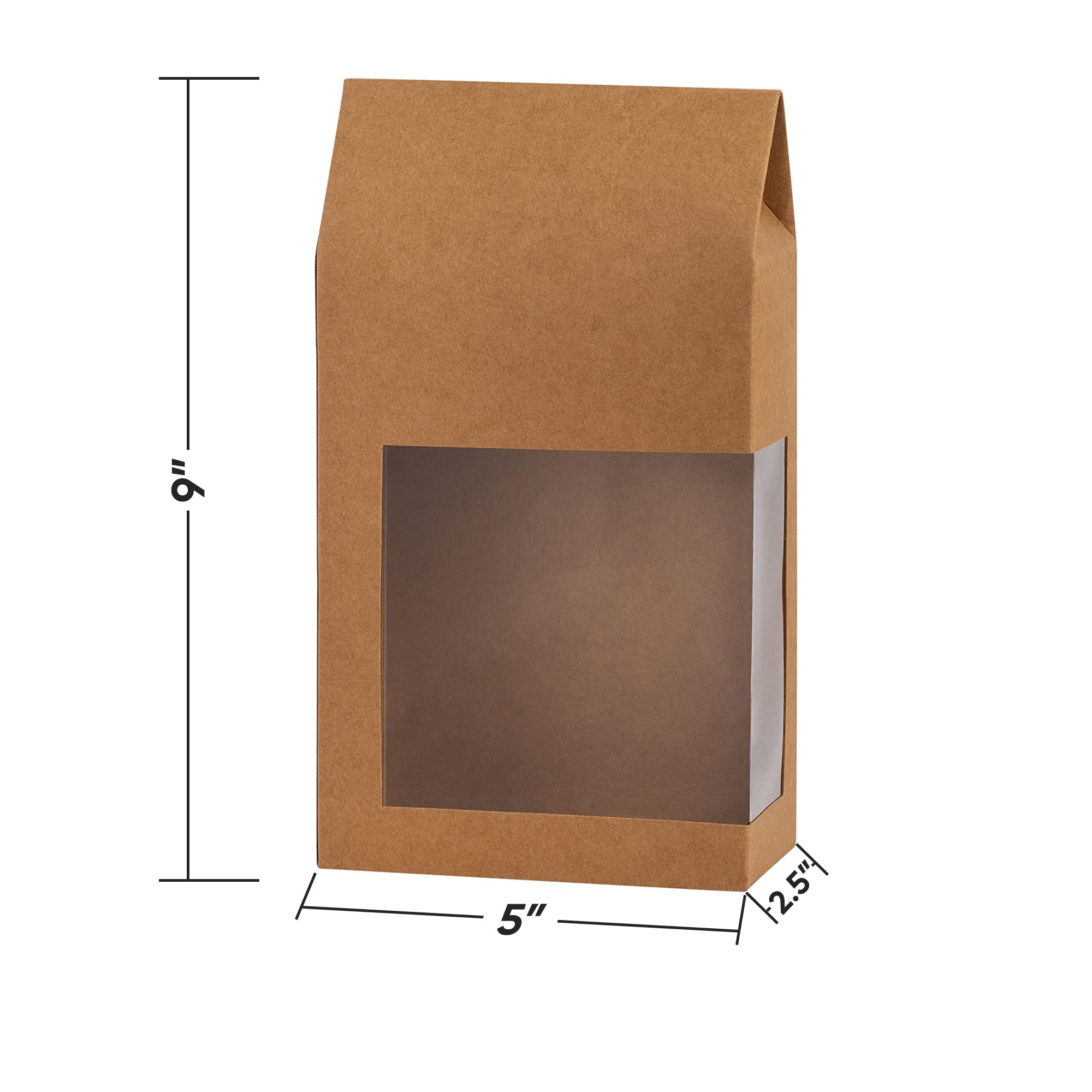 Tall Paper Boxes With Window Kraft Paper 9x5x2.5 Gift Boxes 16 Pack