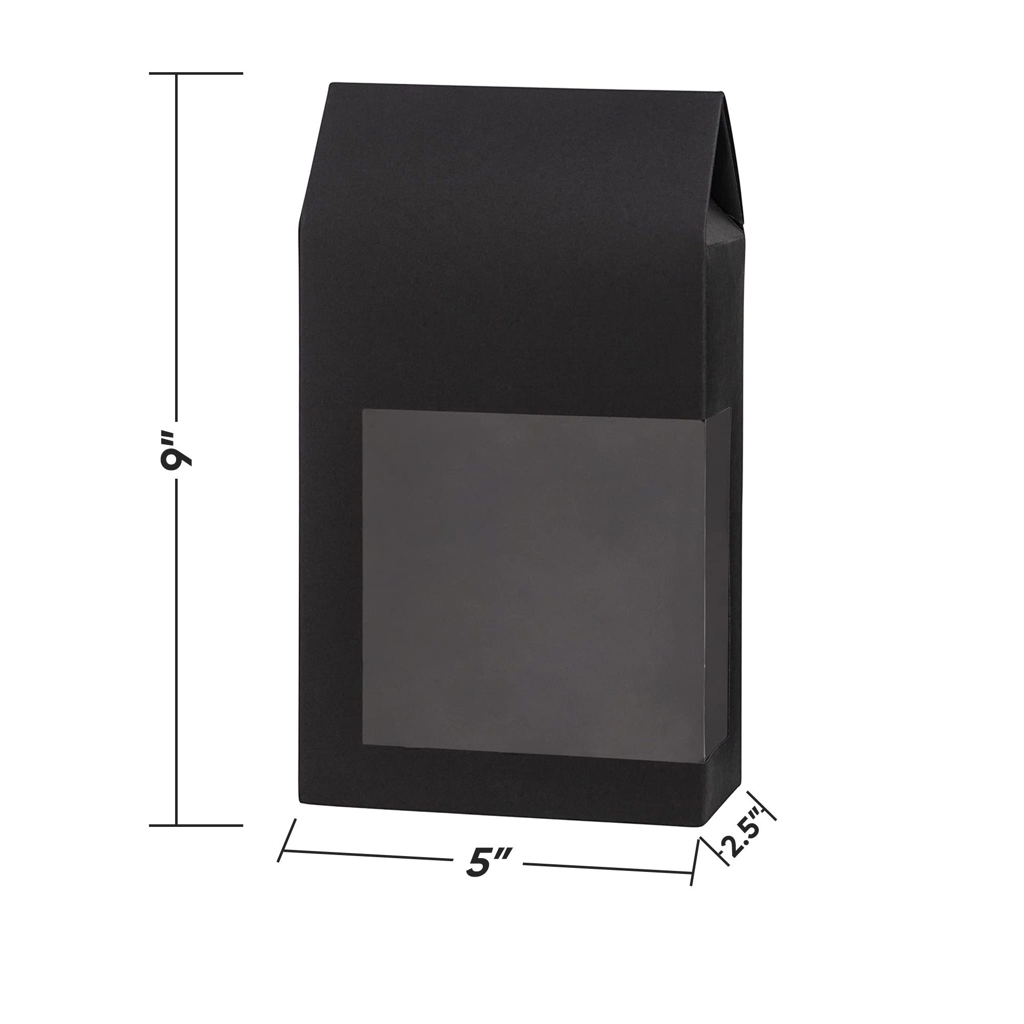 Tall Paper Boxes With Window Black 9x5x2.5gift Boxes 16 Pack