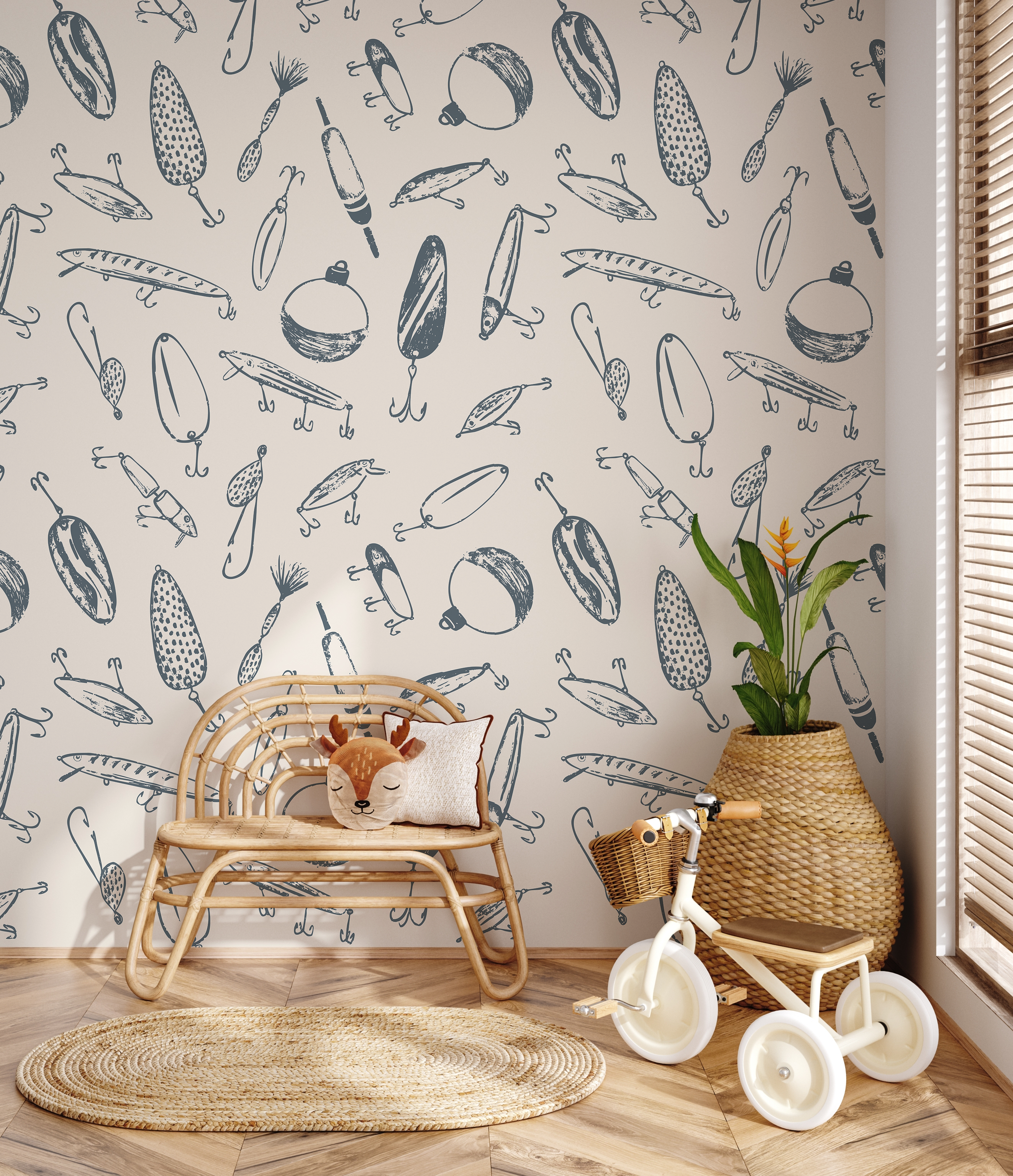 Bait Wallpaper By Kim Hallquist Designs