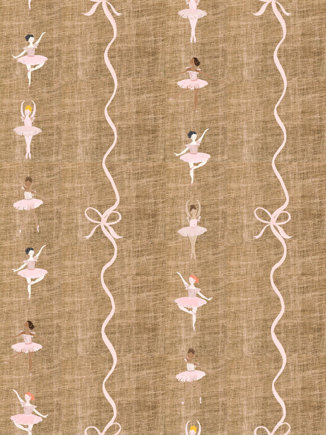 'ballerina Stripe On Gold' Wallpaper By Meri Meri - Gold