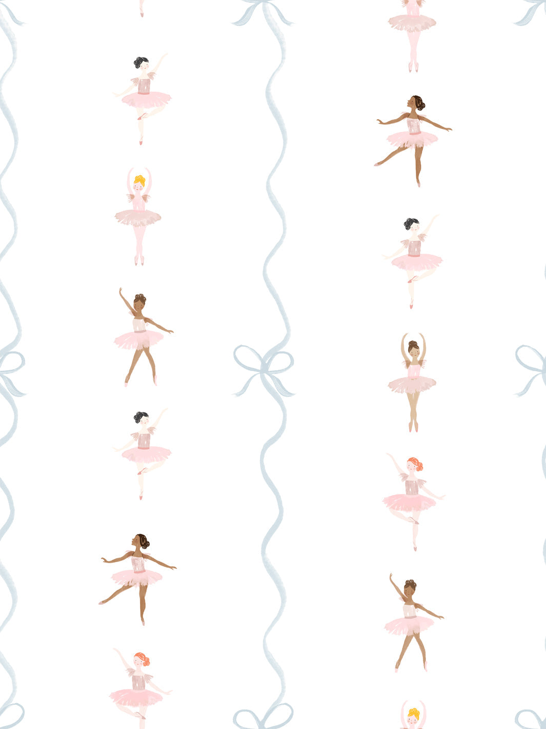 'ballerina Stripe' Wallpaper By Meri Meri - Blue