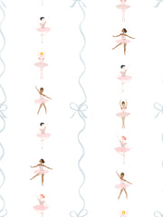 'ballerina Stripe' Wallpaper By Meri Meri - Blue