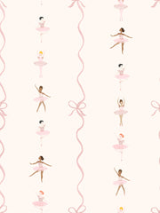 'ballerina Stripe' Wallpaper By Meri Meri - Cream