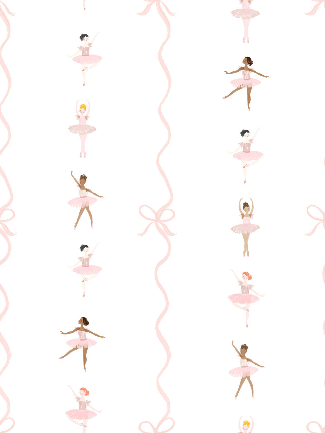 'ballerina Stripe' Wallpaper By Meri Meri - Pink