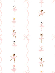 'ballerina Stripe' Wallpaper By Meri Meri - Pink