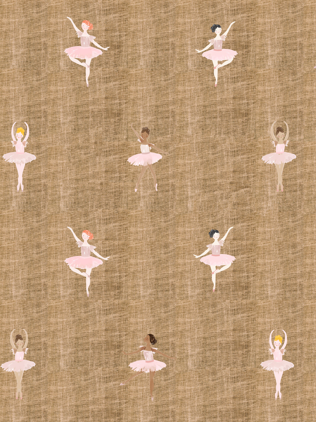 'ballerinas On Gold' Wallpaper By Meri Meri - Gold