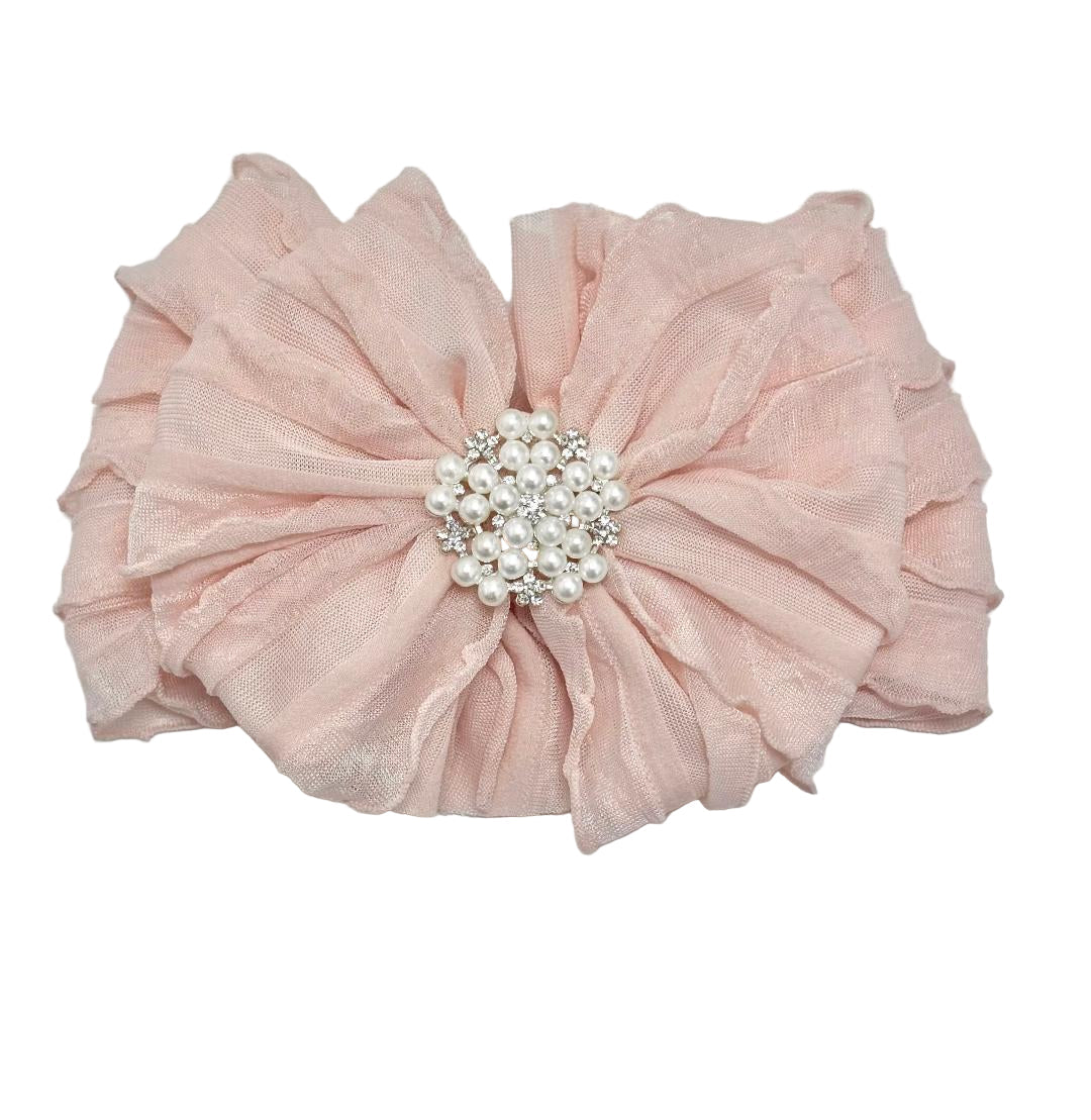 Pearl Embellished Signature Ruffled Baby Headband