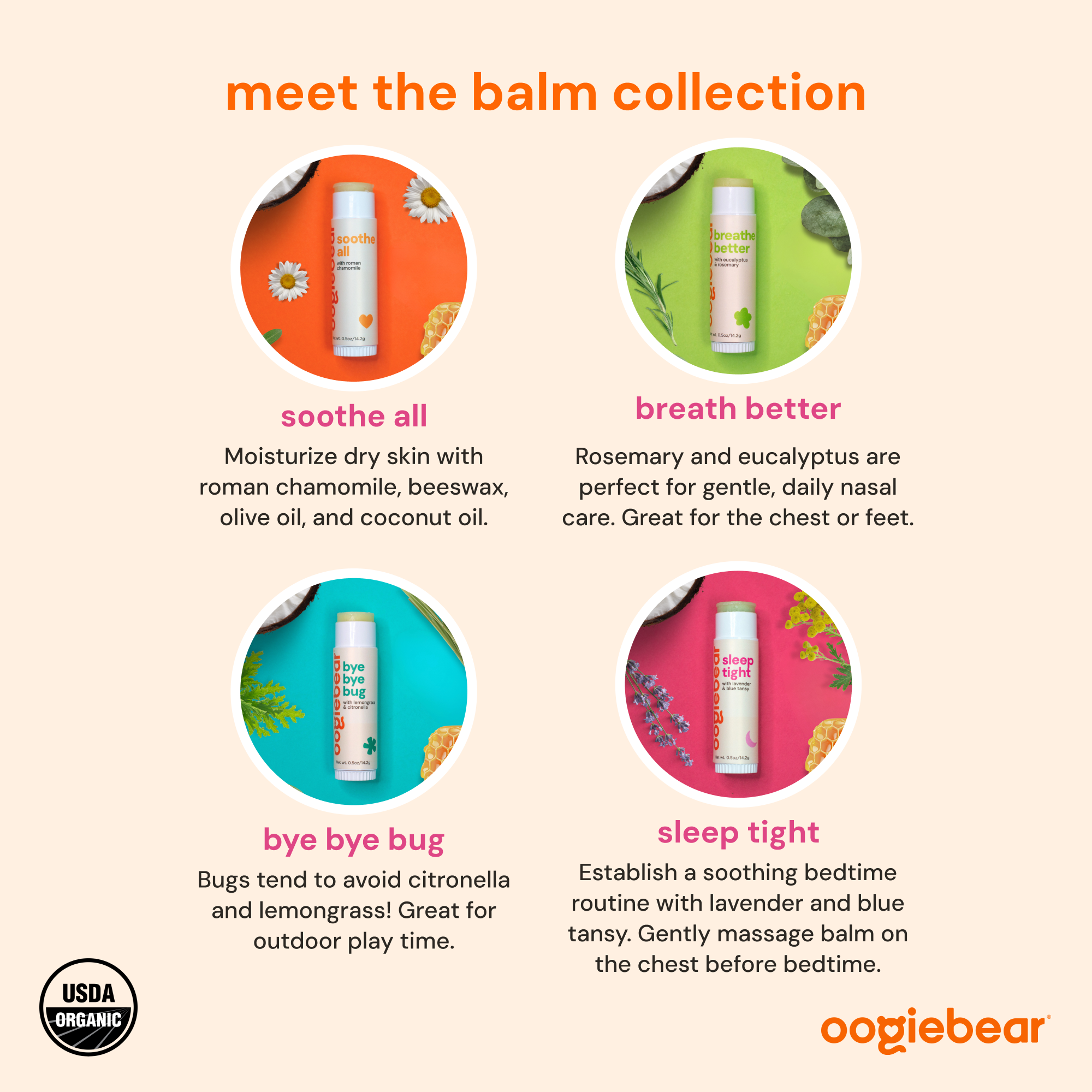 Oogiebear 4-pack Balm Collection