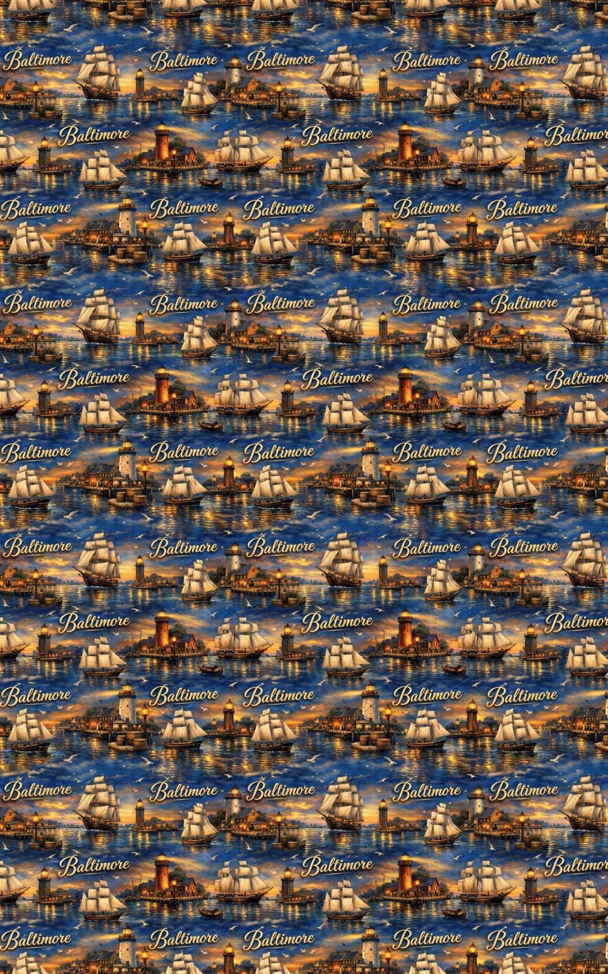 Baltimore Inner Harbor Echoes Wrapping Paper