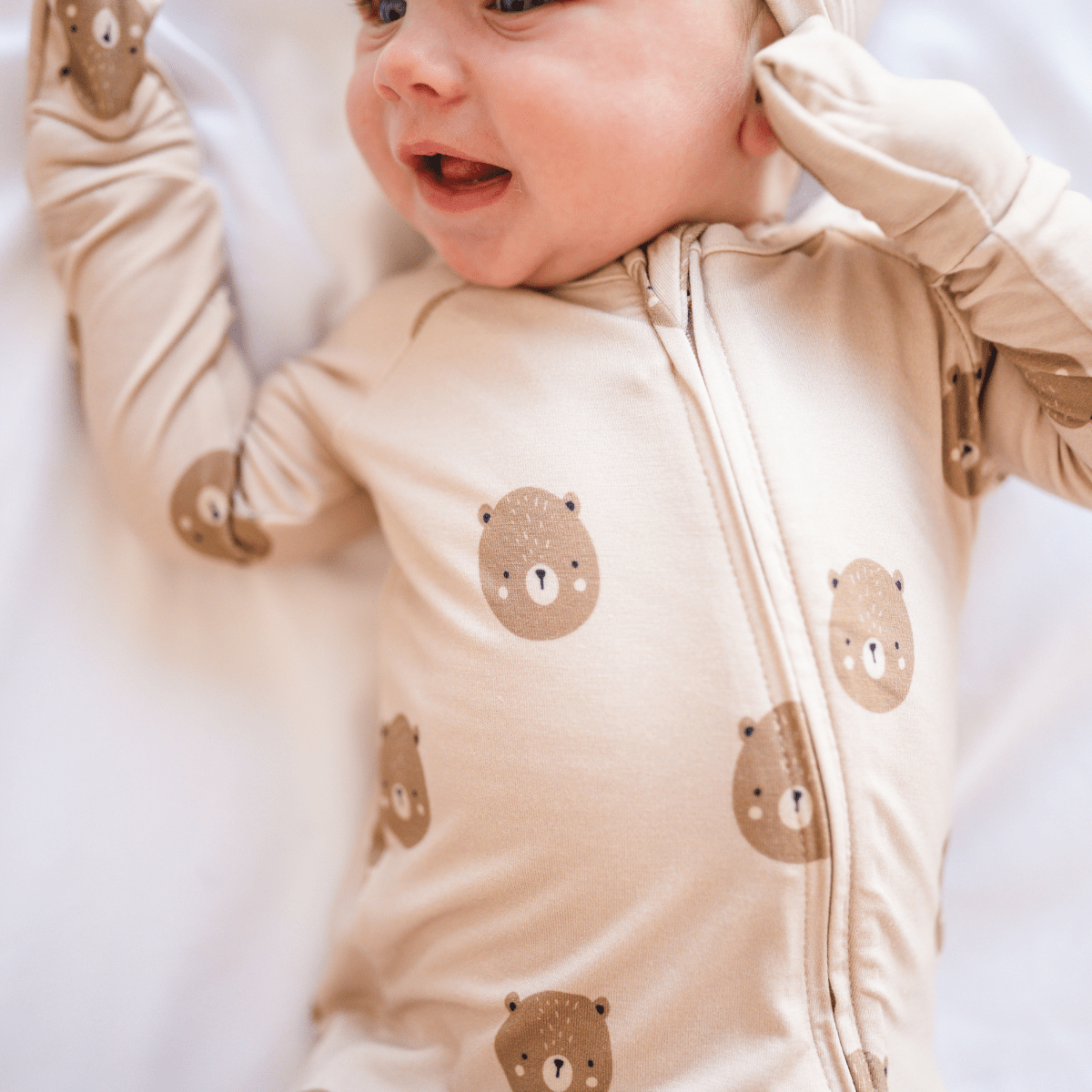 Teddy Bear Bamboo 2-way Convertible Zip Romper