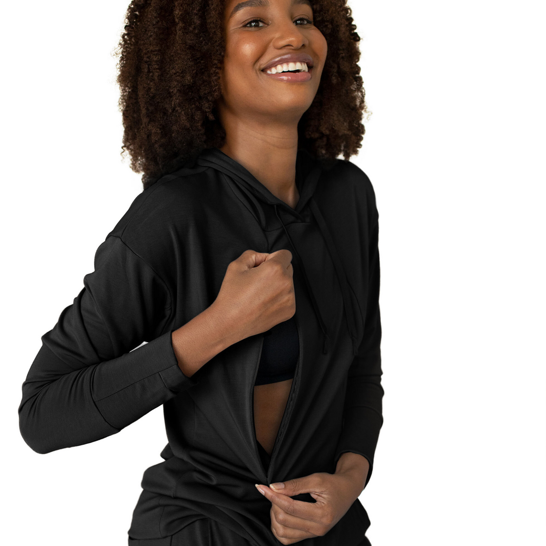 Bamboo Nursing Hoodie | Black