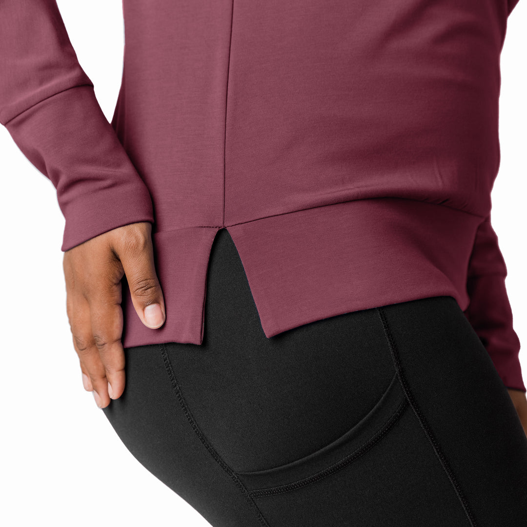 Bamboo Maternity & Nursing Crew Neck Sweatshirt | Fig