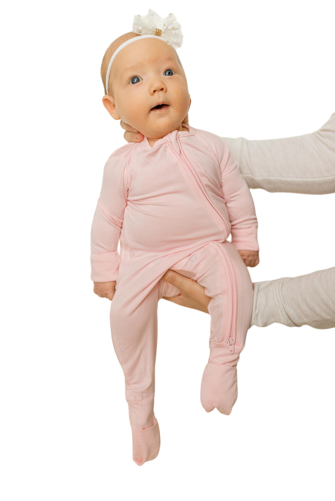 Bamboo Baby Convertible Jumpsuit 0-3 Months - Baby Pink