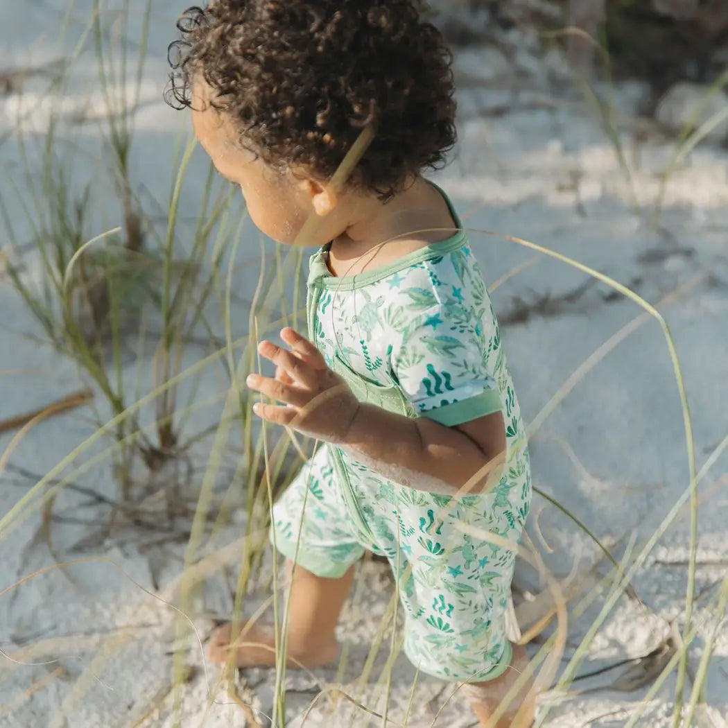 Save The Turtles Shorty Romper | Bamboo